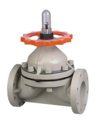 UPVC / PVC màng Van mặt bích bánh xe kết nối Xử lý PN1.0Mpa JIS / DIN / ANSI
