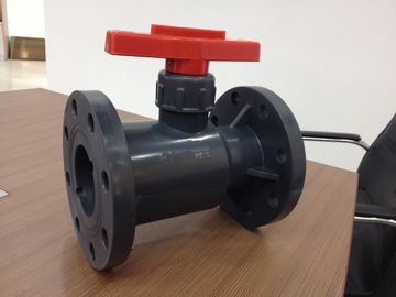 UPVC / PVC 2 Way đầy đủ khoan hoạt động bích Van bi nhựa Worm-gear