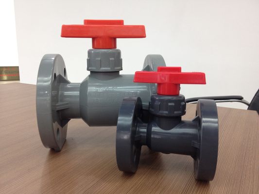 PN1.6 Mpa áp thấp PP-H nhựa đúng van đoàn bóng, 1/2 &quot;đến 12&quot; DIN, ANSI, JIS đôi