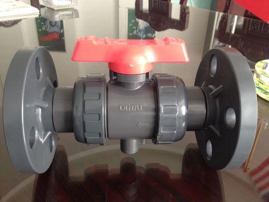 PN10 thanh van UPVC nhựa bích bóng, 1/2 &quot;đến 12&quot; DIN, ANSI, JIS hoạt động worm gear